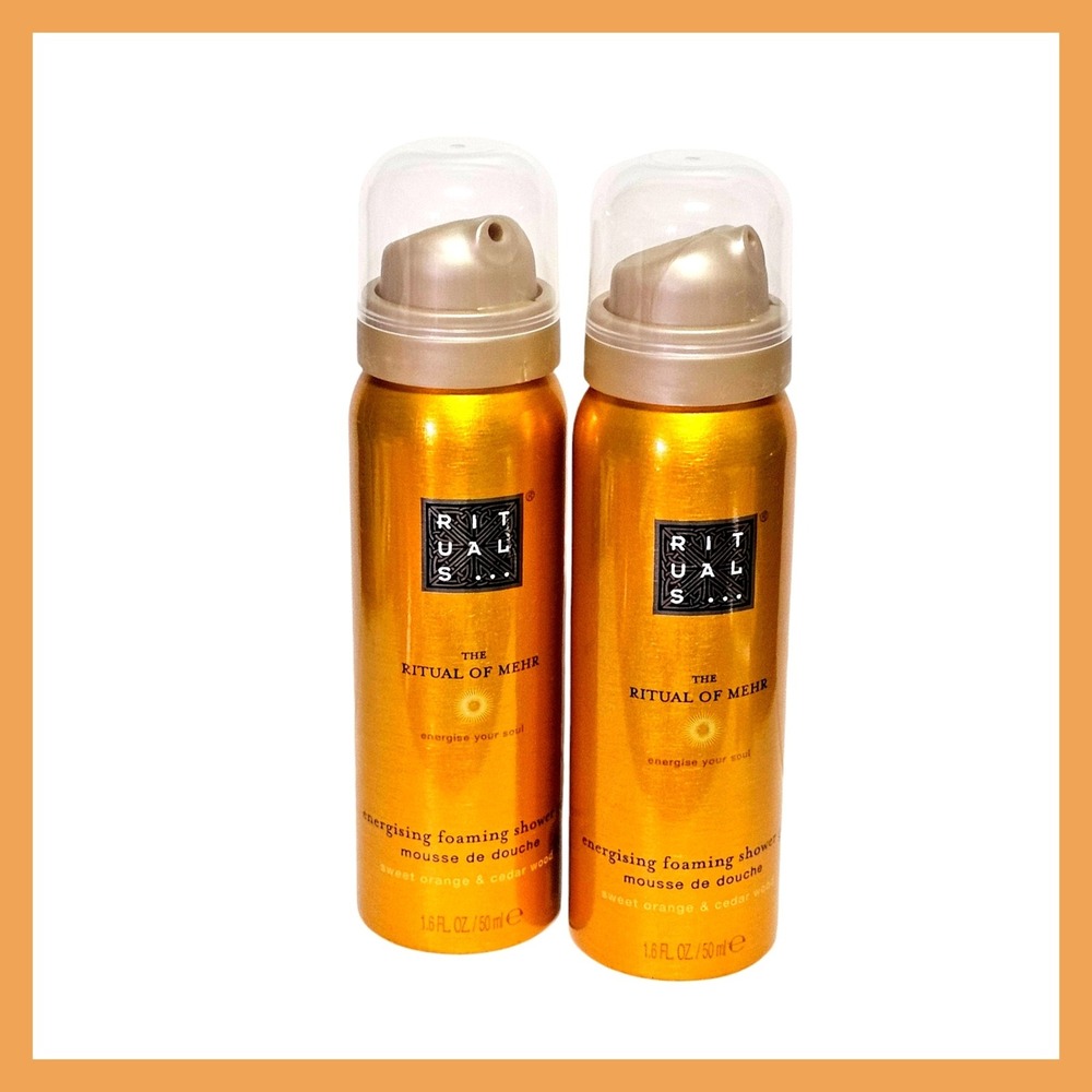 2 x RITUALS The Ritual Of Mehr Energising Foaming Shower Gel 1.6 fl.oz. 50 ml.